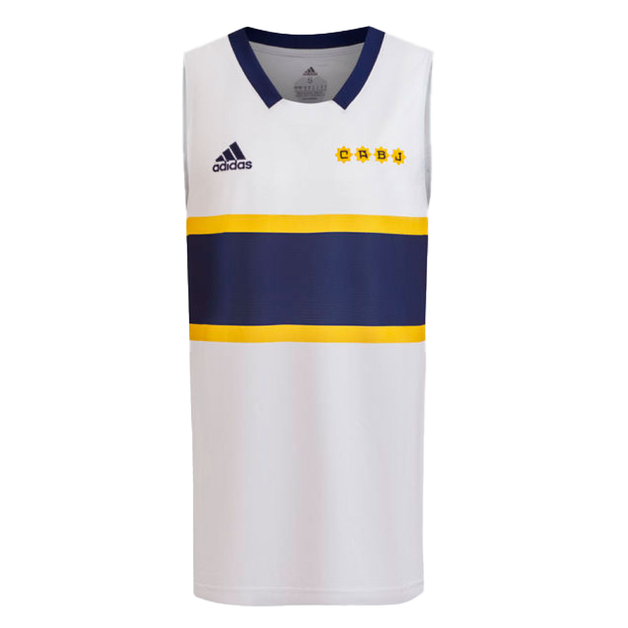 La nueva camiseta alternativa de Boca Básquet vista de frente.